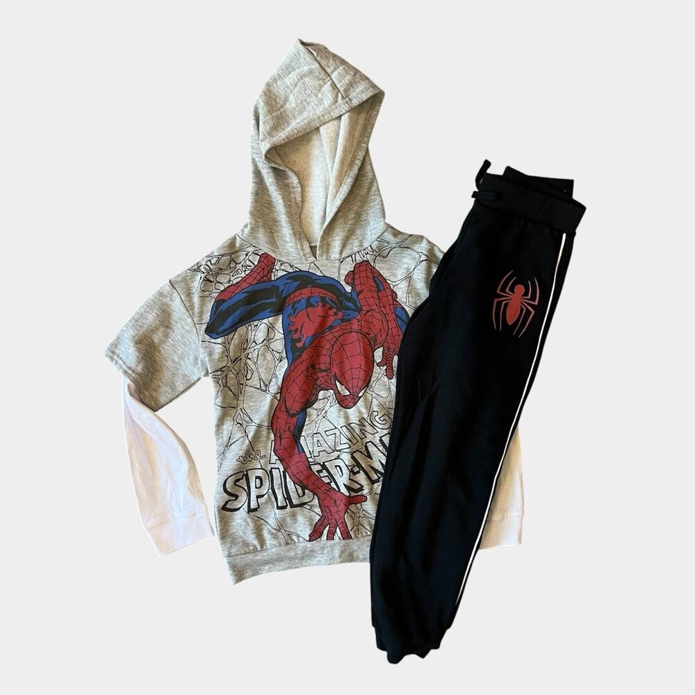 Marvel Spiderman Sweatshirt and Sweatpants Set 7 NWOT